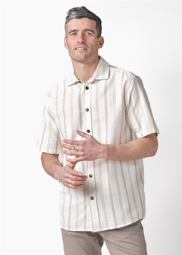 Klitmøller Collective Per S/S shirt GOTS	- White/sand